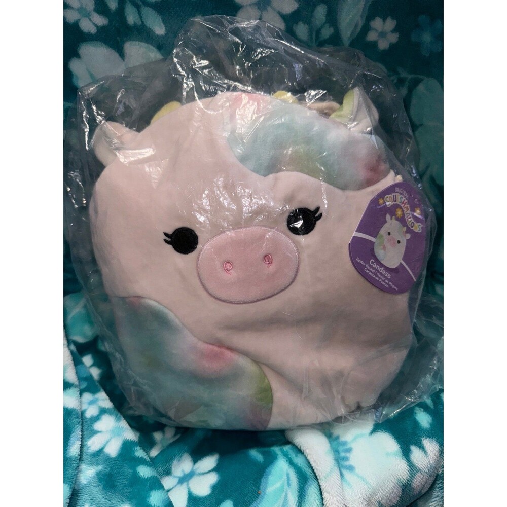 Squishmallows Candess the Cow 12" Stuffed Plush Easter Basket tote bag
